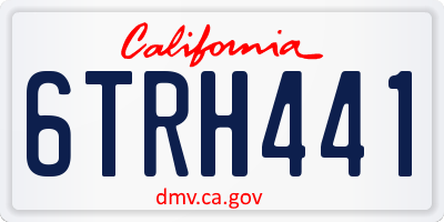 CA license plate 6TRH441
