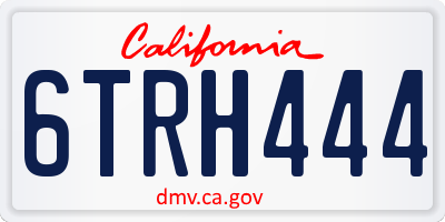 CA license plate 6TRH444