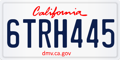 CA license plate 6TRH445