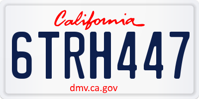 CA license plate 6TRH447