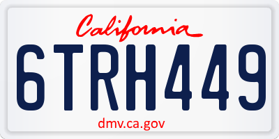 CA license plate 6TRH449