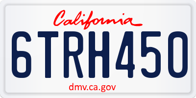 CA license plate 6TRH450