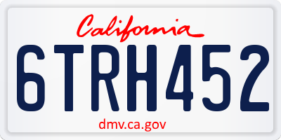 CA license plate 6TRH452