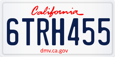 CA license plate 6TRH455