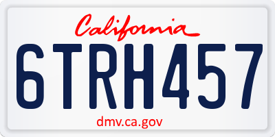 CA license plate 6TRH457