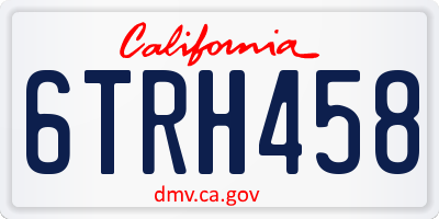 CA license plate 6TRH458