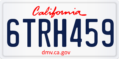 CA license plate 6TRH459