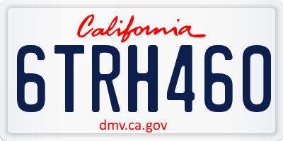 CA license plate 6TRH460