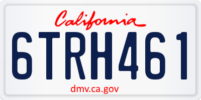 CA license plate 6TRH461