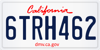 CA license plate 6TRH462