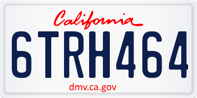 CA license plate 6TRH464