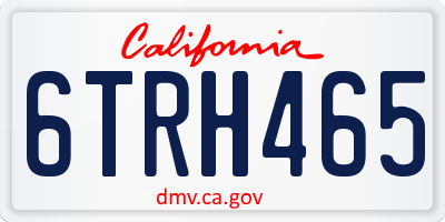 CA license plate 6TRH465