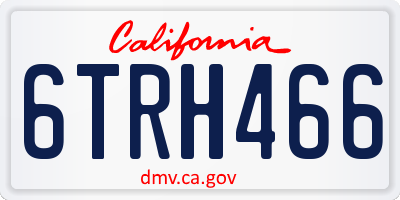 CA license plate 6TRH466