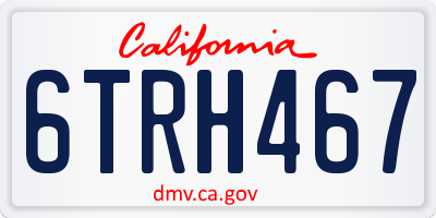 CA license plate 6TRH467