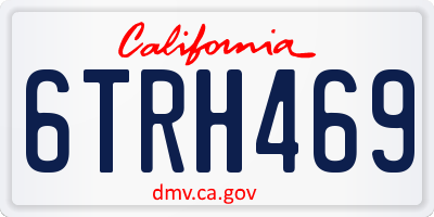 CA license plate 6TRH469