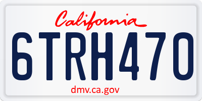 CA license plate 6TRH470