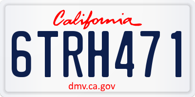 CA license plate 6TRH471
