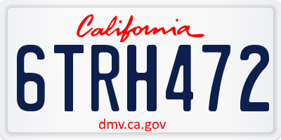 CA license plate 6TRH472