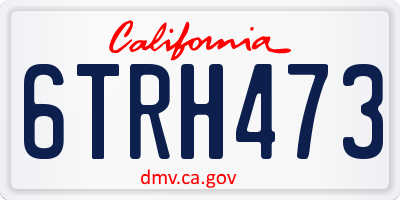 CA license plate 6TRH473