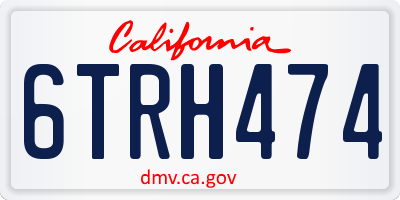 CA license plate 6TRH474