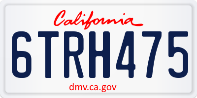 CA license plate 6TRH475