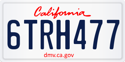 CA license plate 6TRH477