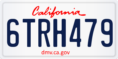 CA license plate 6TRH479