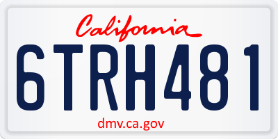 CA license plate 6TRH481