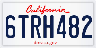 CA license plate 6TRH482