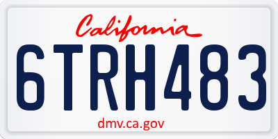 CA license plate 6TRH483