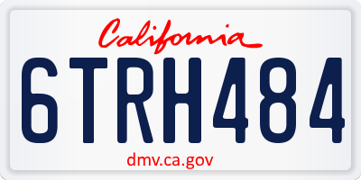 CA license plate 6TRH484