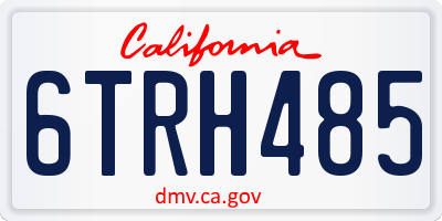 CA license plate 6TRH485
