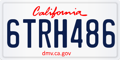 CA license plate 6TRH486