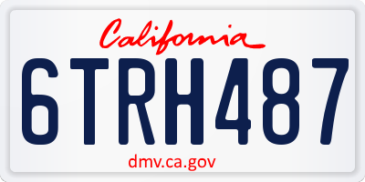 CA license plate 6TRH487