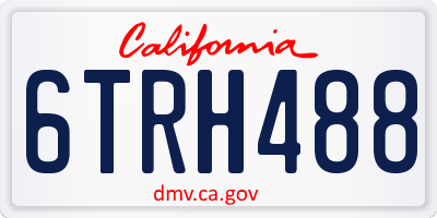CA license plate 6TRH488