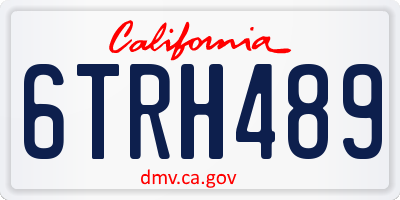 CA license plate 6TRH489