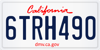 CA license plate 6TRH490