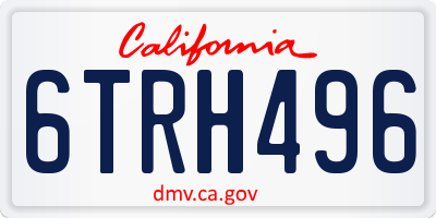 CA license plate 6TRH496