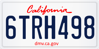CA license plate 6TRH498