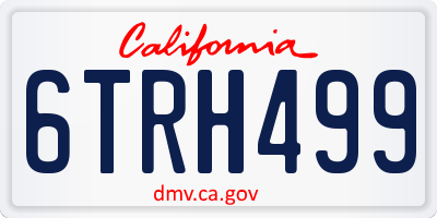 CA license plate 6TRH499