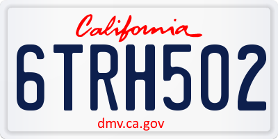 CA license plate 6TRH502