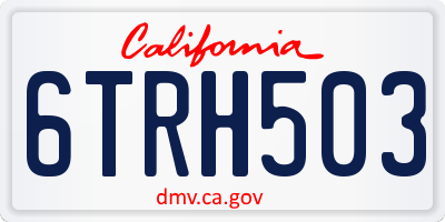 CA license plate 6TRH503