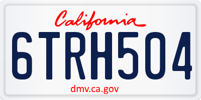 CA license plate 6TRH504