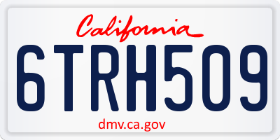 CA license plate 6TRH509
