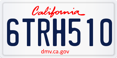 CA license plate 6TRH510