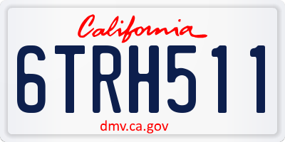 CA license plate 6TRH511