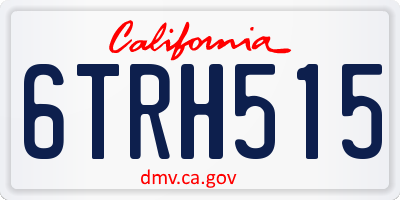 CA license plate 6TRH515