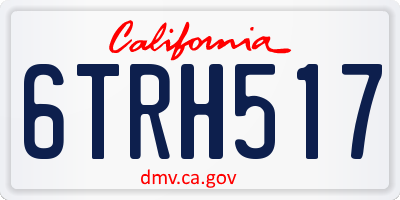 CA license plate 6TRH517
