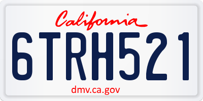 CA license plate 6TRH521