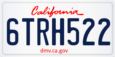 CA license plate 6TRH522